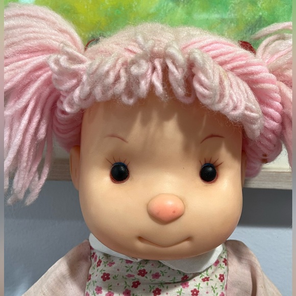 Komfy Kids Ice Cream Doll Girl Pink Yarn Hair 15” Floral Dress Vintage 80s - Picture 2 of 10
